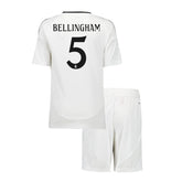 Kid's Real Madrid BELLINGHAM #5 Home Jerseys Kit(Jersey+Shorts) 2024/25
